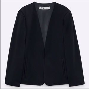 NWT BLACK ZARA CAPE/SLEEVELESS BLAZER (size M)